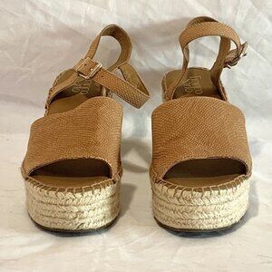 FRANCO SARTO Women’s TAKARA Brown Platform Sandals SIZE 9M / 39 * Glue Marks *